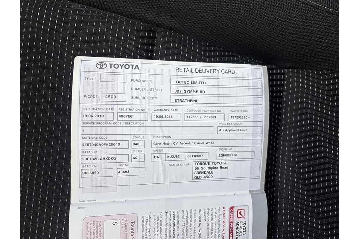 2017 Toyota Corolla Ascent ZRE182R