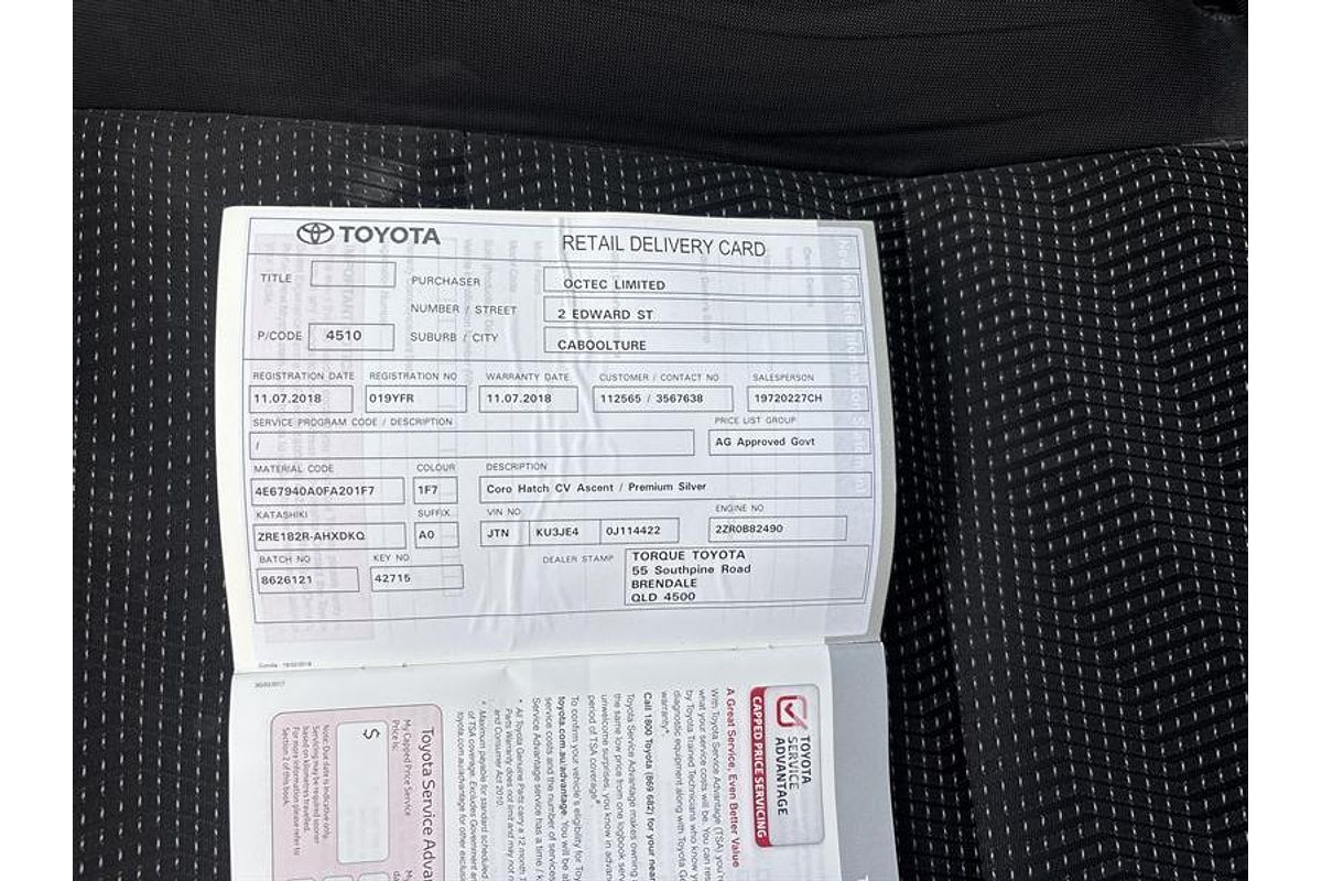 2017 Toyota Corolla Ascent ZRE182R