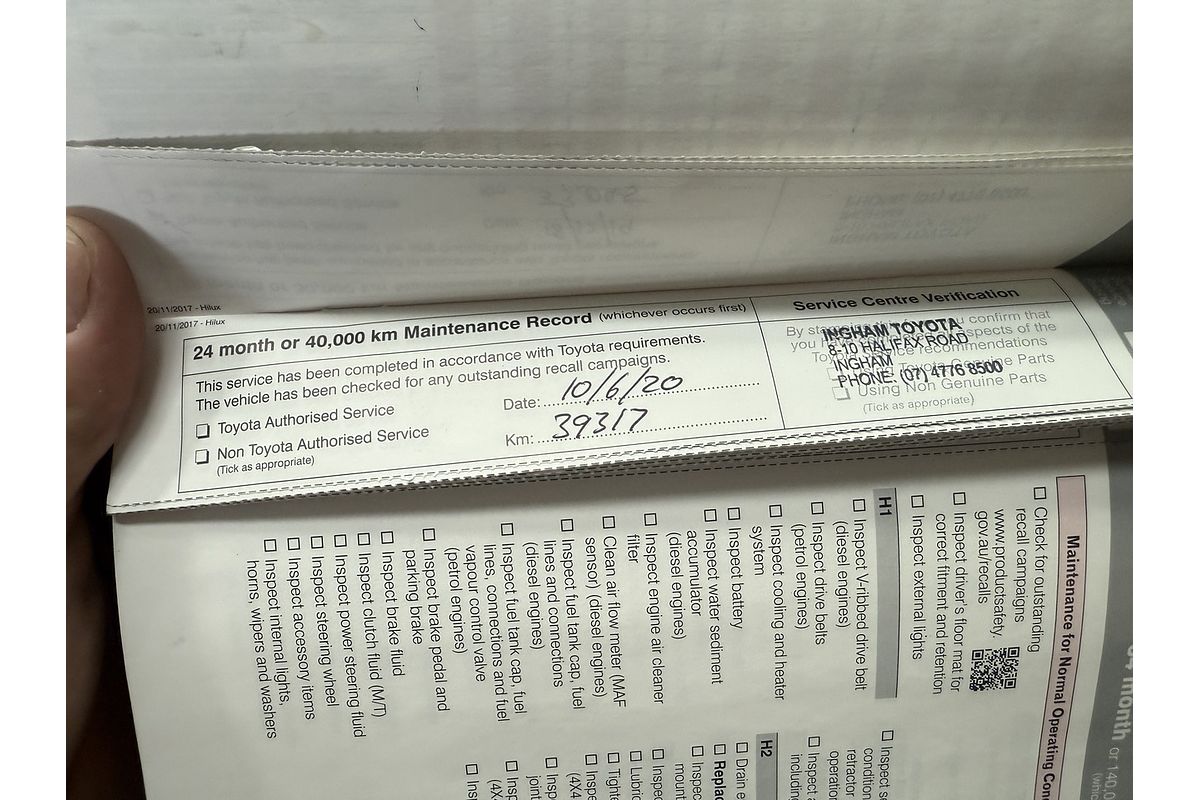 2018 Toyota Hilux Workmate Hi-Rider GUN135R Rear Wheel Drive