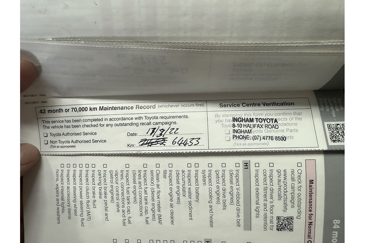 2018 Toyota Hilux Workmate Hi-Rider GUN135R Rear Wheel Drive