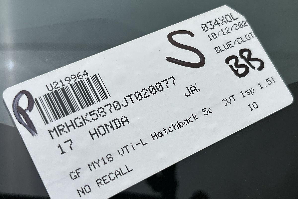 2017 Honda Jazz VTi-L GF