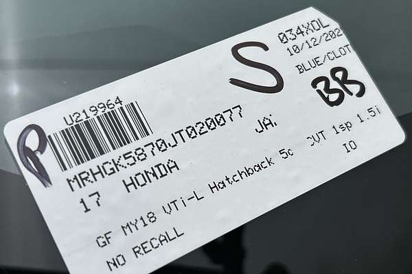 2017 Honda Jazz VTi-L GF