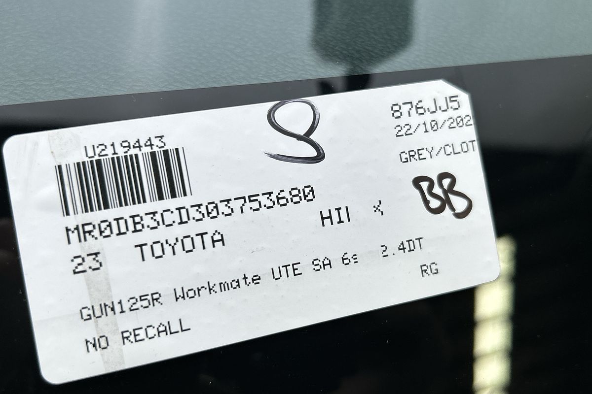 2023 Toyota Hilux Workmate GUN125R 4X4