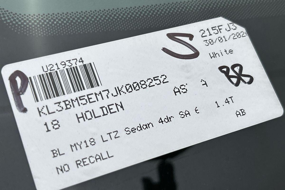 2018 Holden Astra LTZ BL