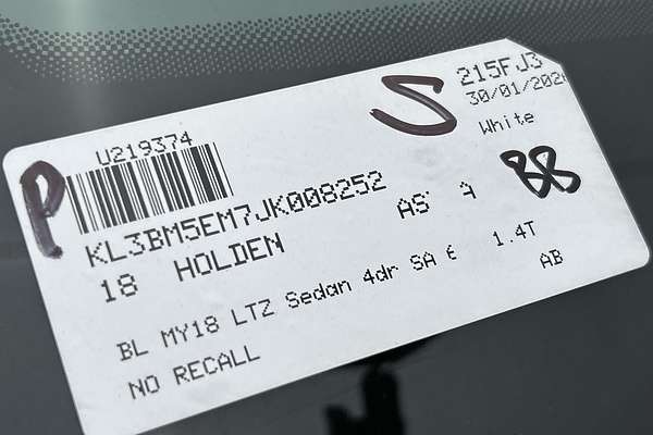 2018 Holden Astra LTZ BL