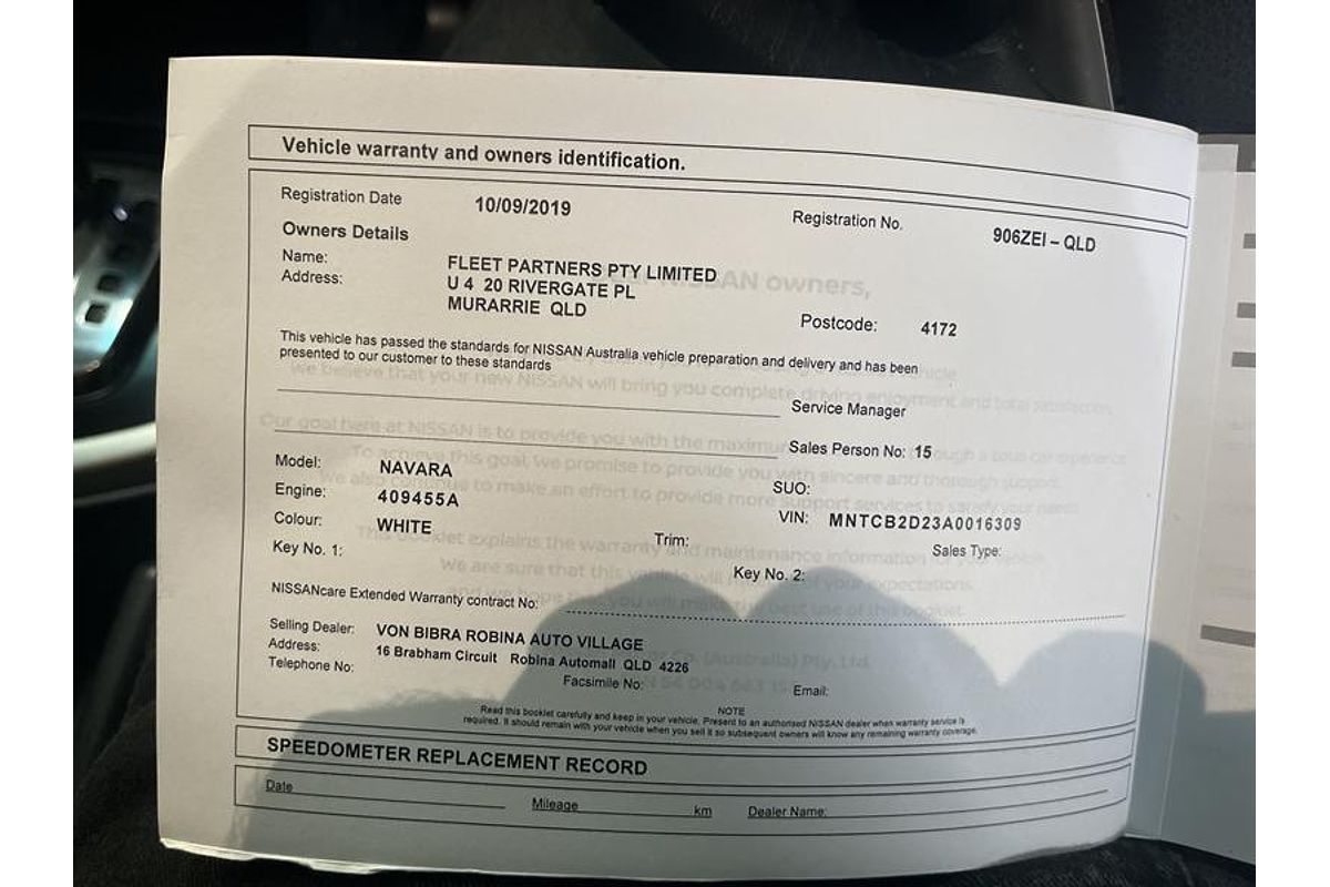 2019 Nissan Navara ST D23 Series 4 Rear Wheel Drive