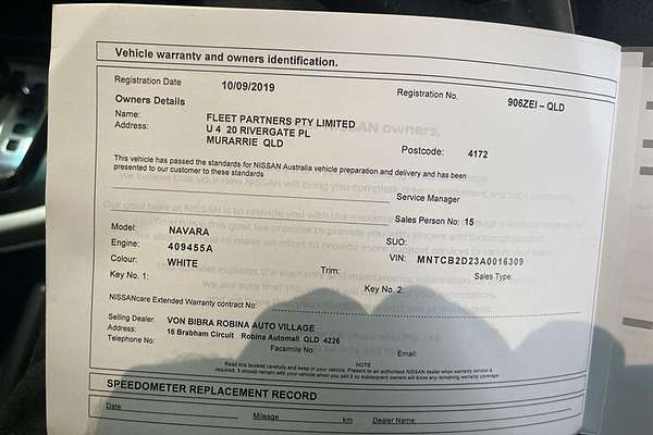 2019 Nissan Navara ST D23 Series 4 Rear Wheel Drive