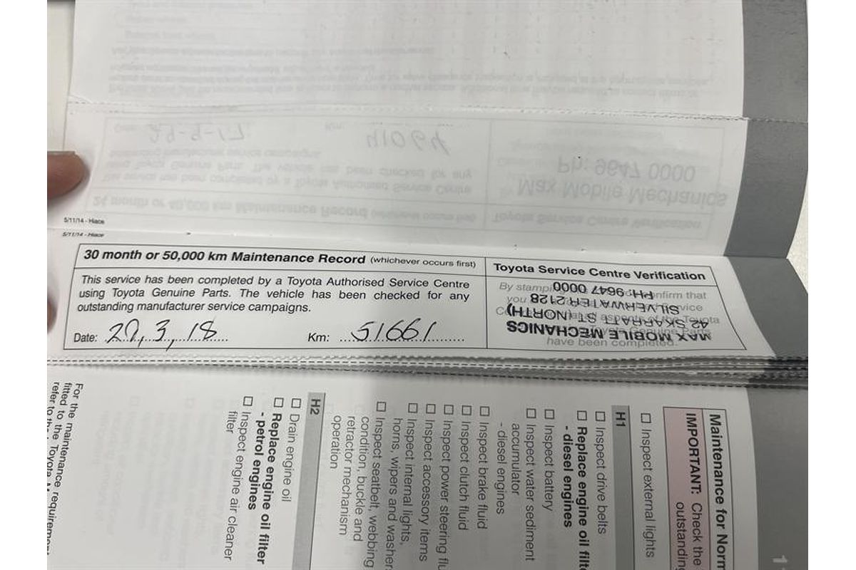 2015 Toyota Hiace Commuter TRH223R ELWB High Roof