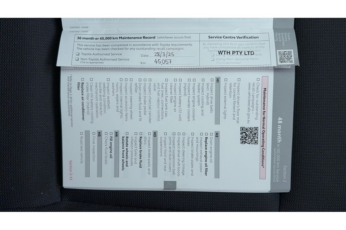 2023 Toyota Corolla Ascent Sport Hybrid ZWE219R