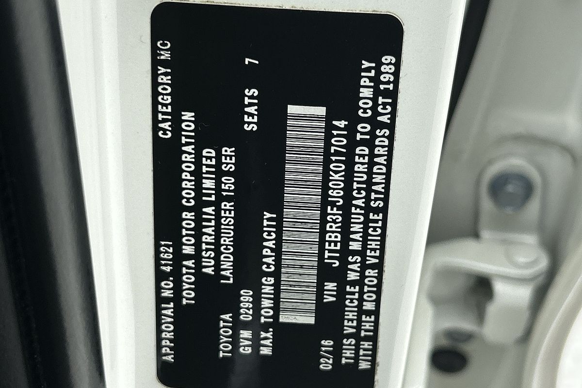 2016 Toyota Landcruiser Prado VX GDJ150R