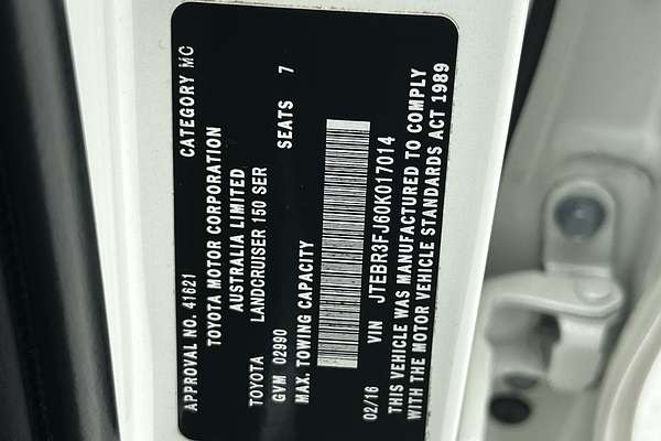 2016 Toyota Landcruiser Prado VX GDJ150R