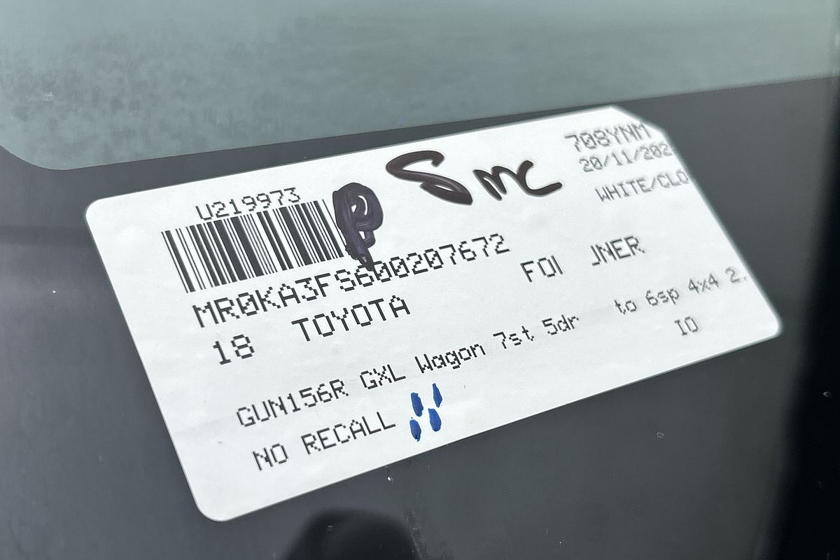 2018 Toyota Fortuner GXL GUN156R