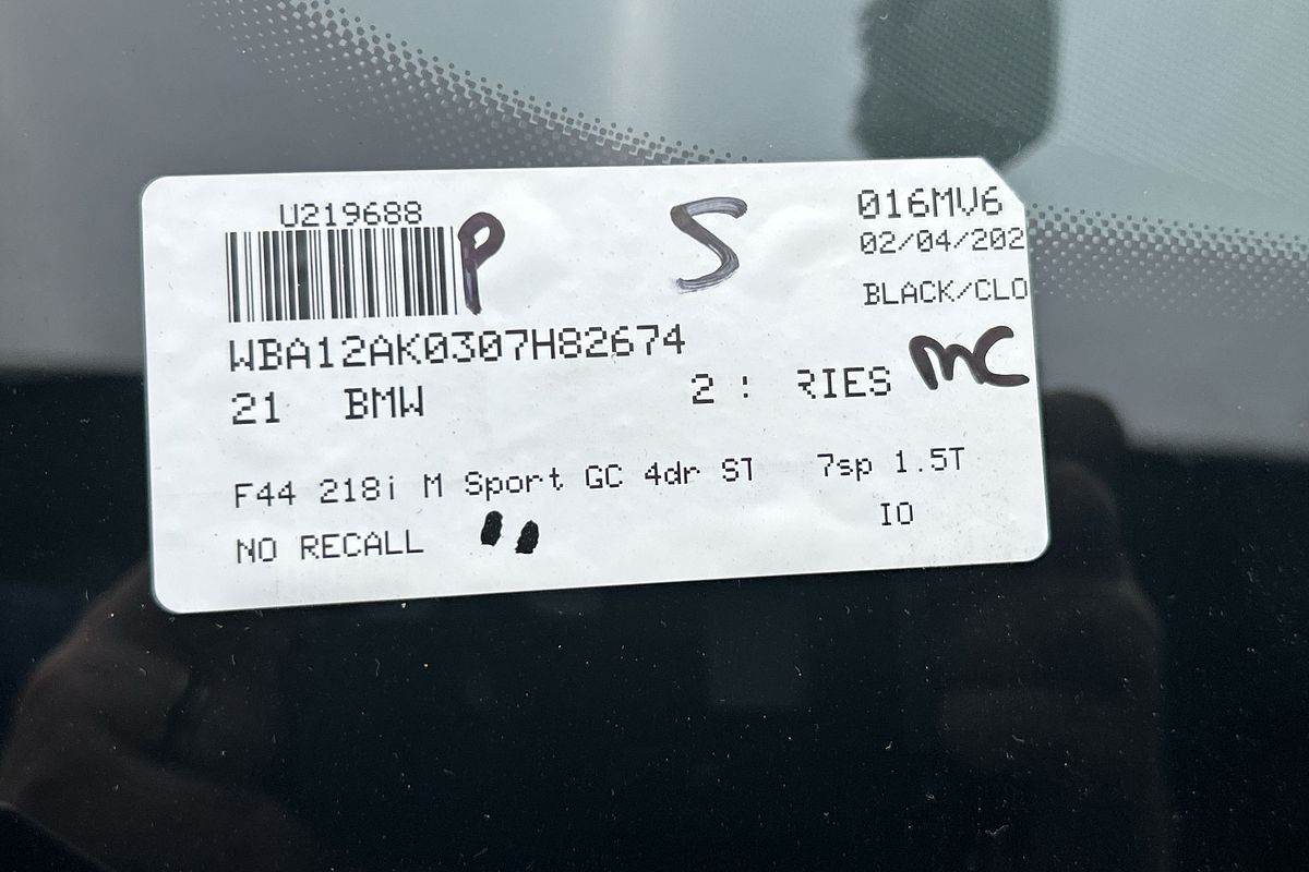 2021 BMW 2 Series 218i M Sport F44