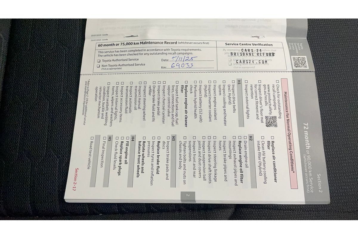 2019 Toyota Corolla Ascent Sport Hybrid ZWE211R