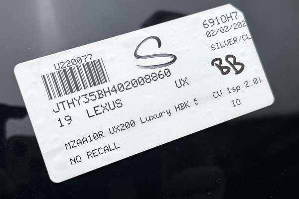 2019 Lexus UX UX200 Luxury MZAA10R