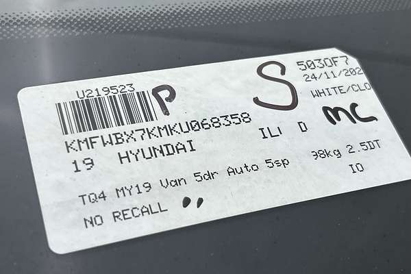 2019 Hyundai iLoad TQ4