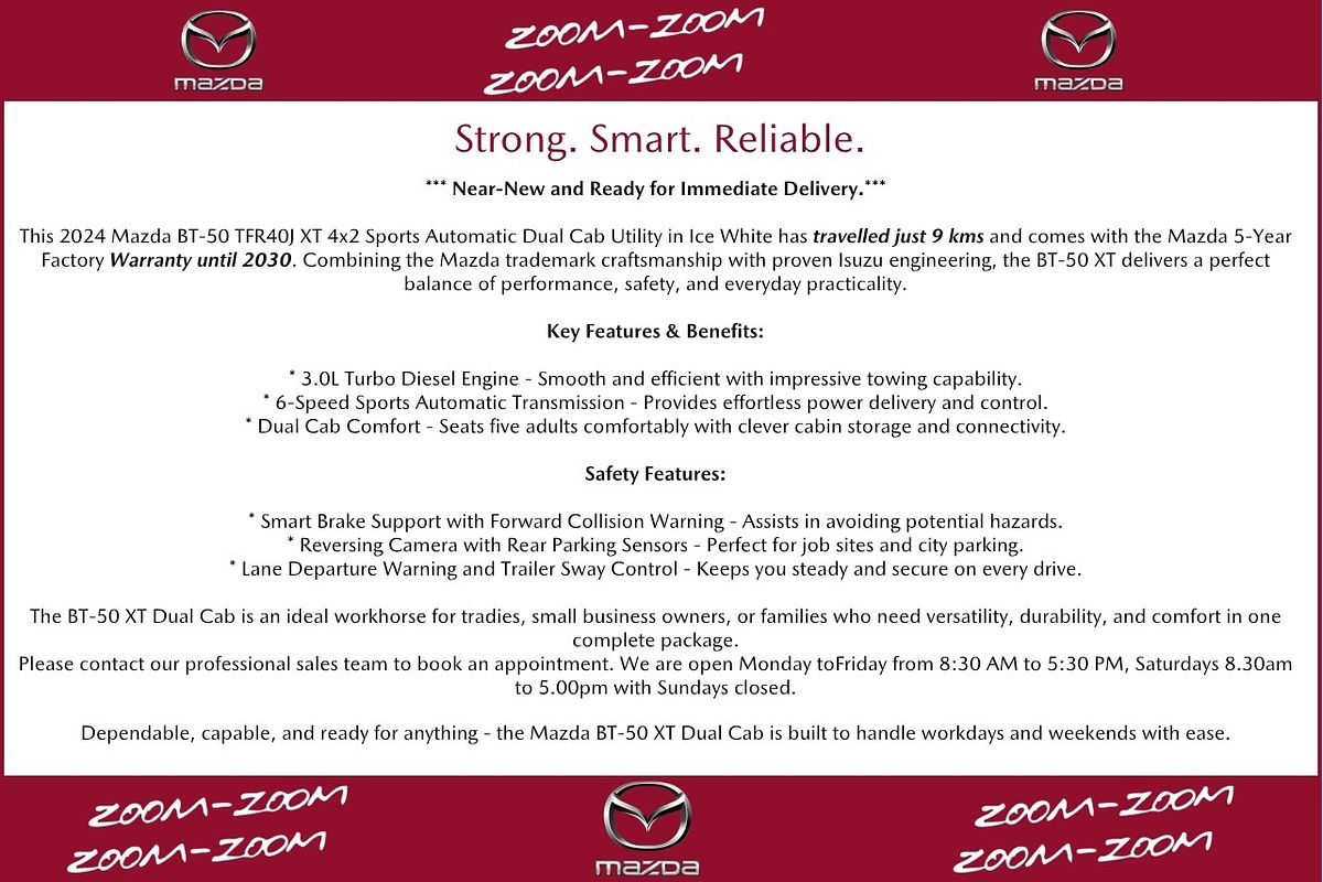 2024 Mazda BT-50 XT TF Rear Wheel Drive