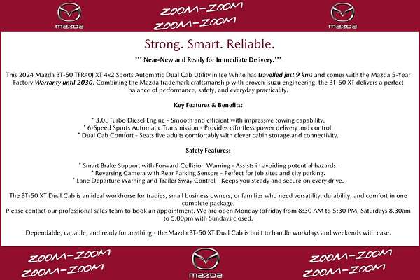 2024 Mazda BT-50 XT TF Rear Wheel Drive