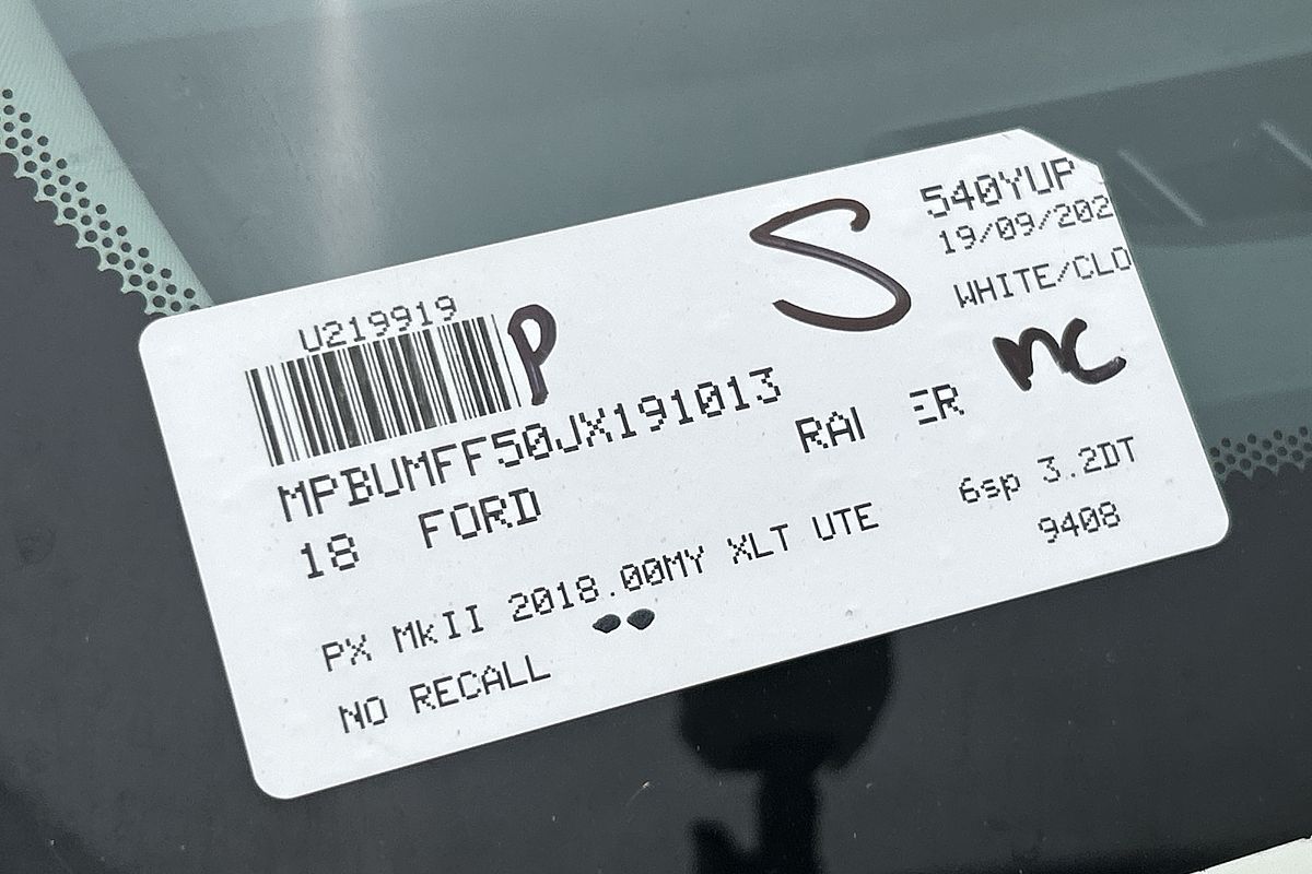 2018 Ford Ranger XLT PX MkII 4X4 3.2L