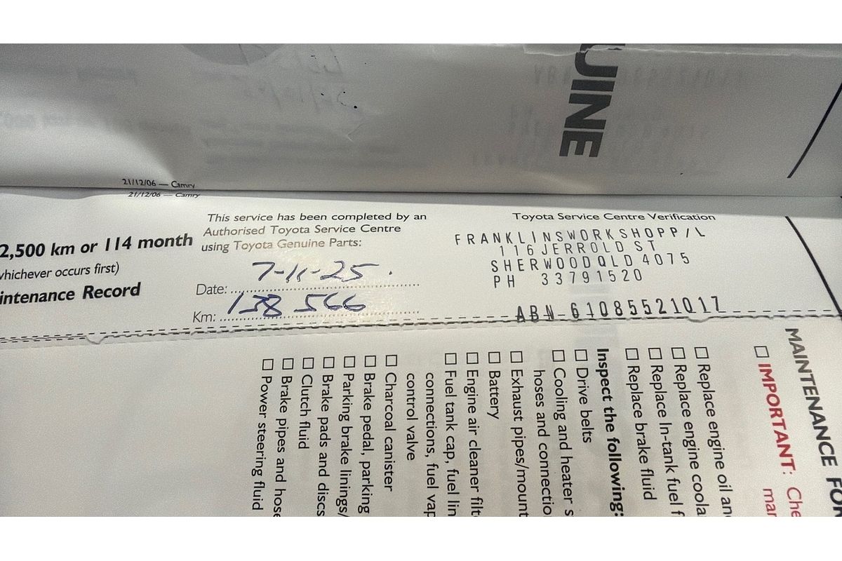 2008 Toyota Camry Altise ACV40R