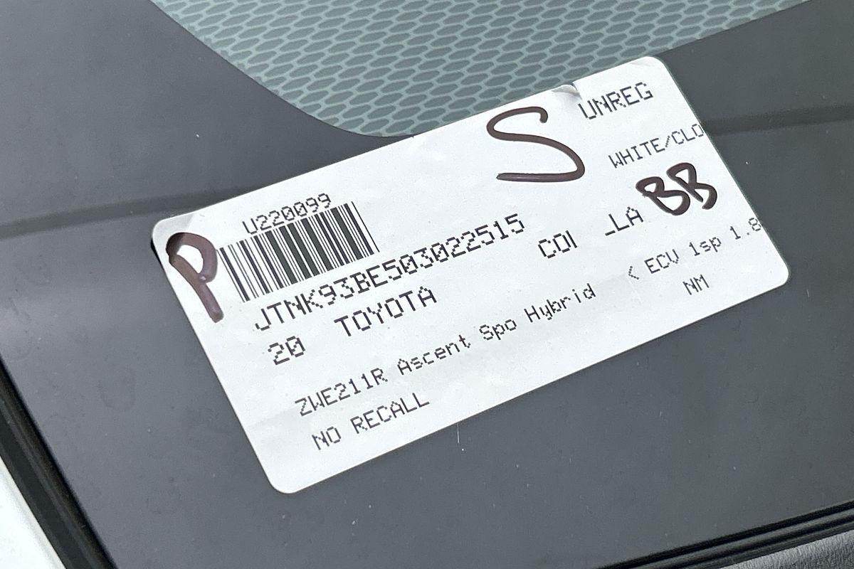 2020 Toyota Corolla Ascent Sport Hybrid ZWE211R