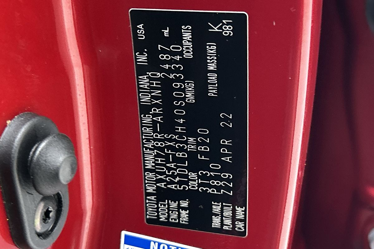 2022 Toyota Kluger GX AXUH78R