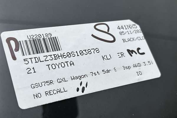 2021 Toyota Kluger GXL GSU75R