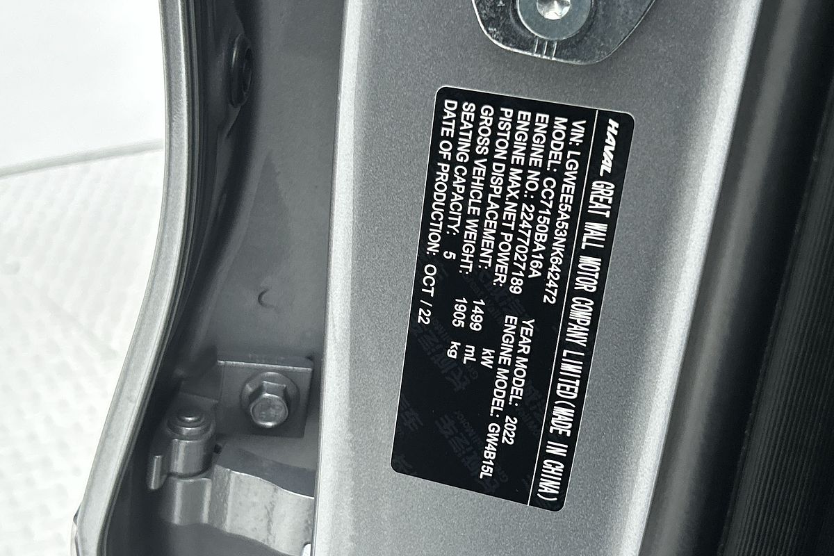 2022 GWM Haval Jolion S A01