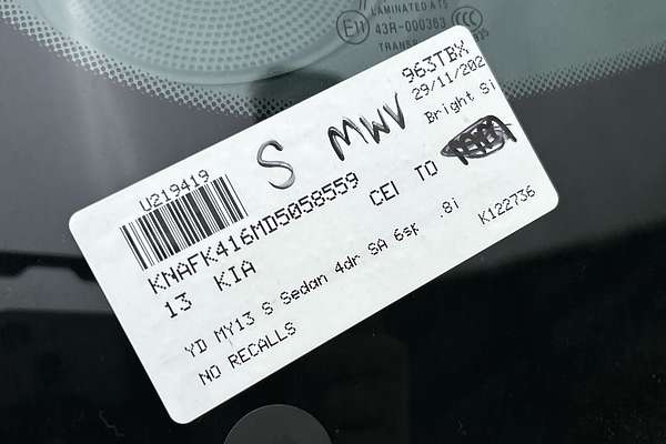 2013 Kia Cerato S YD