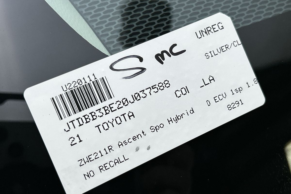 2021 Toyota Corolla Ascent Sport Hybrid ZWE211R