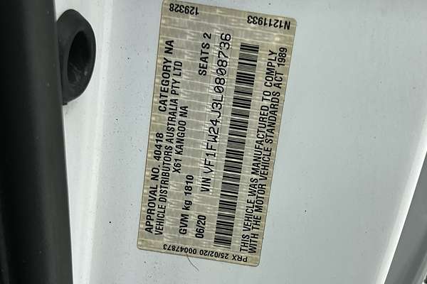 2020 Renault Kangoo Compact F61 Phase II SWB