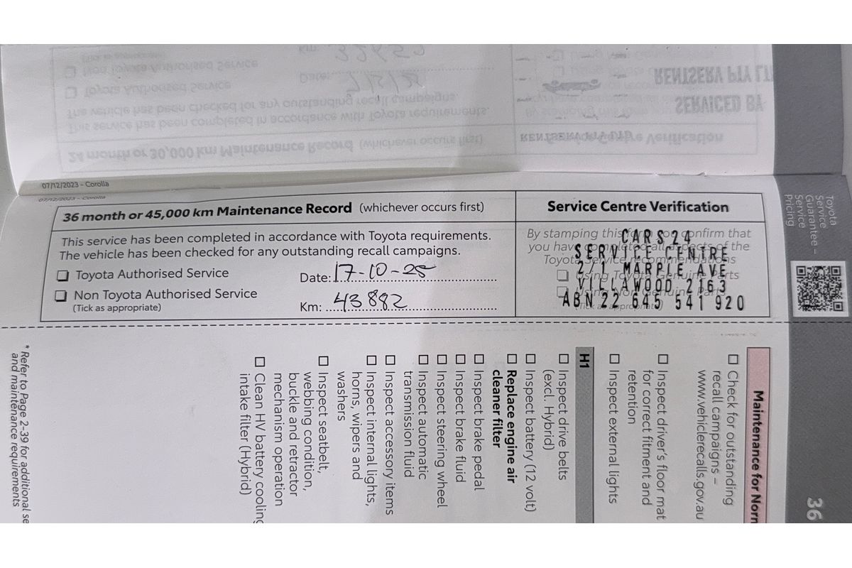 2024 Toyota Corolla Ascent Sport MZEA12R