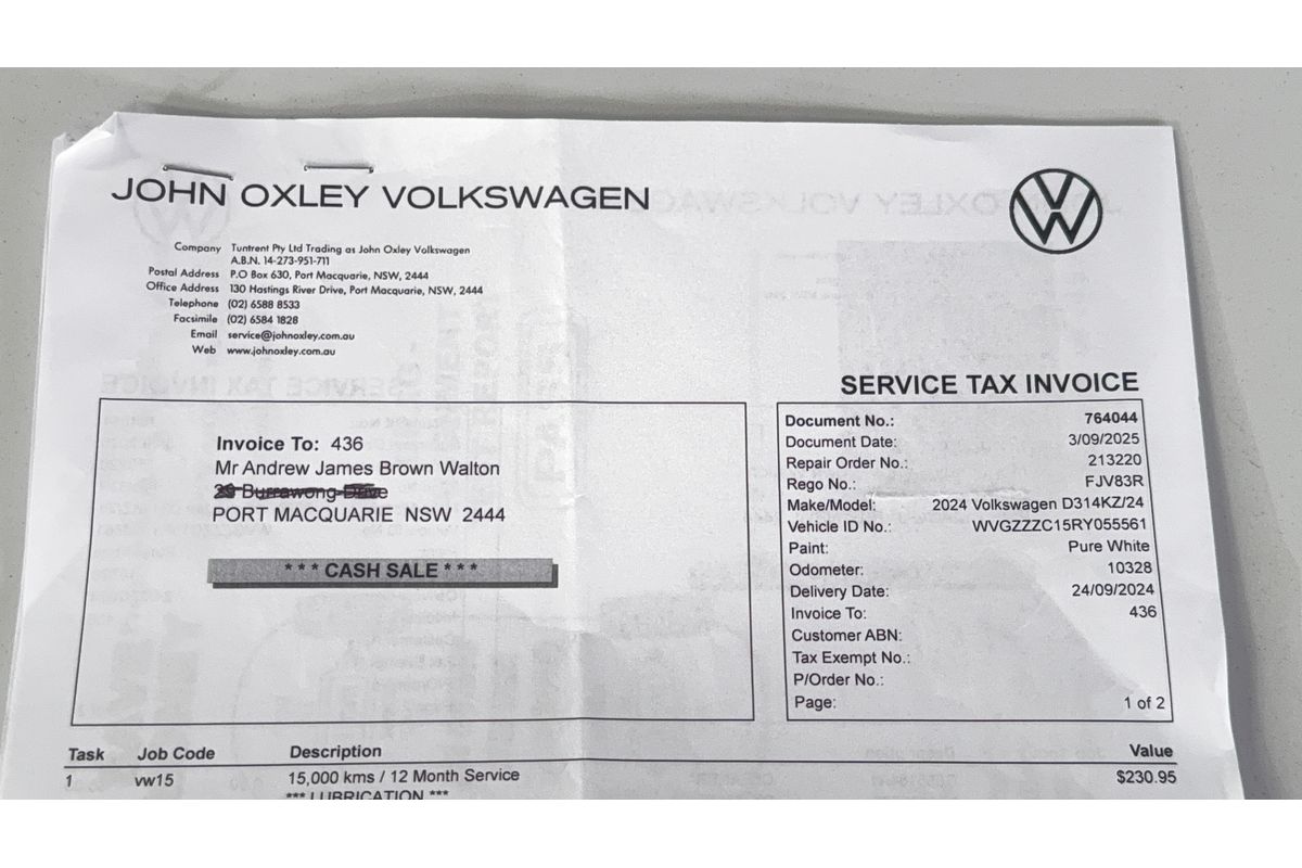 2024 Volkswagen T-Cross 85TSI Style D31