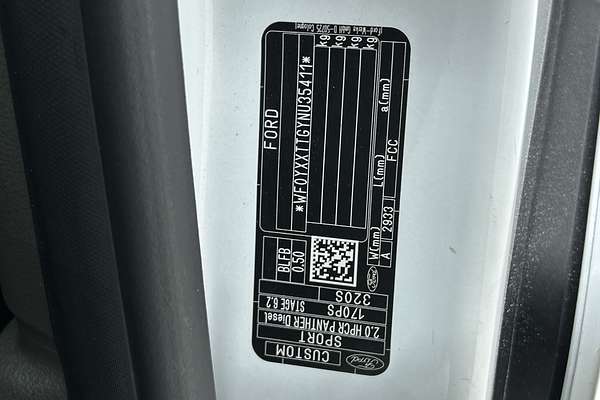 2022 Ford Transit Custom 320S Sport VN SWB Low Roof