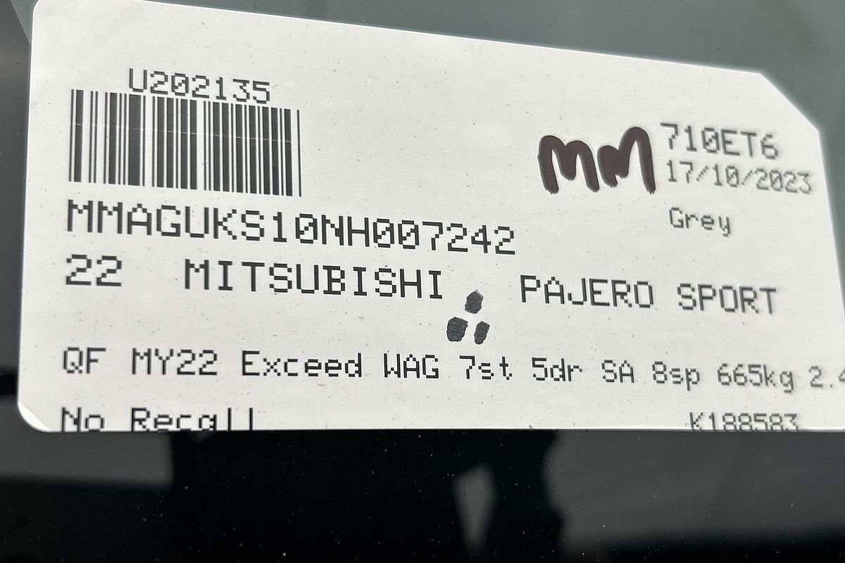 2022 Mitsubishi Pajero Sport Exceed QF