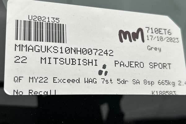 2022 Mitsubishi Pajero Sport Exceed QF