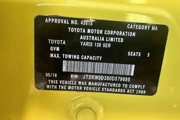 2016 Toyota Yaris Ascent NCP130R