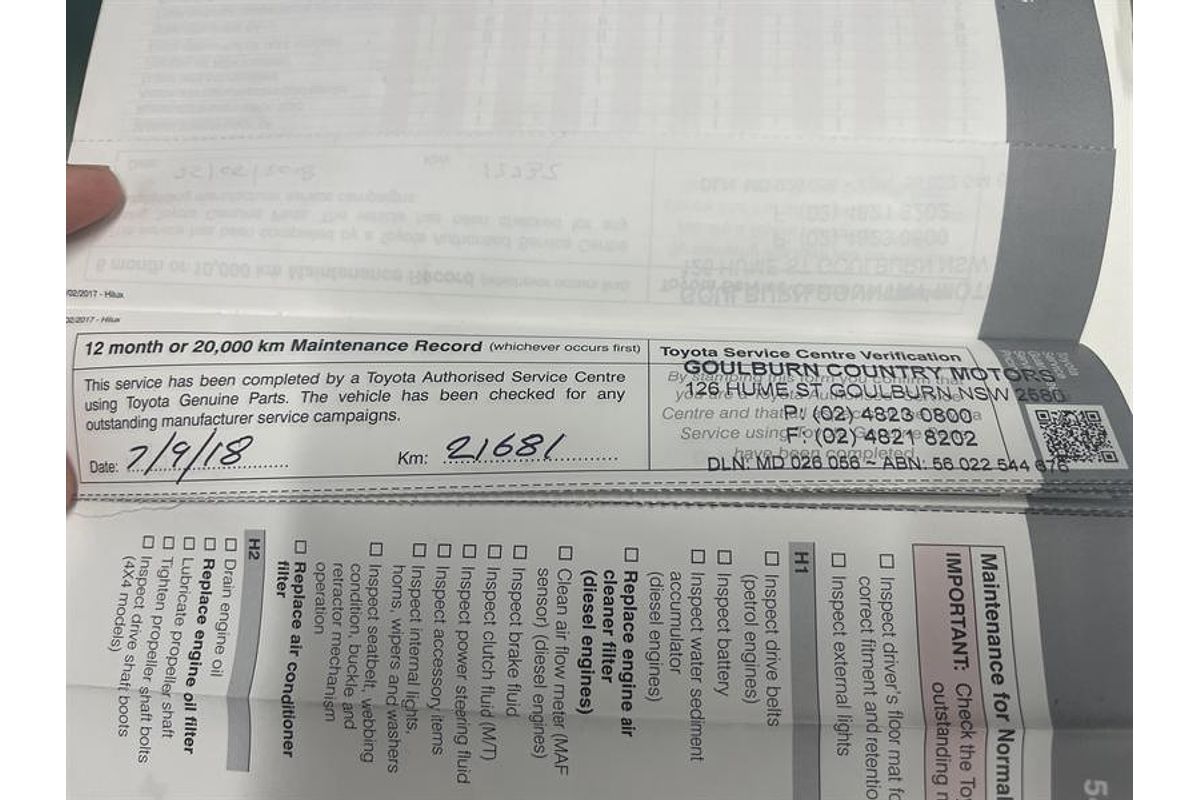 2017 Toyota Hilux SR GUN126R 4X4