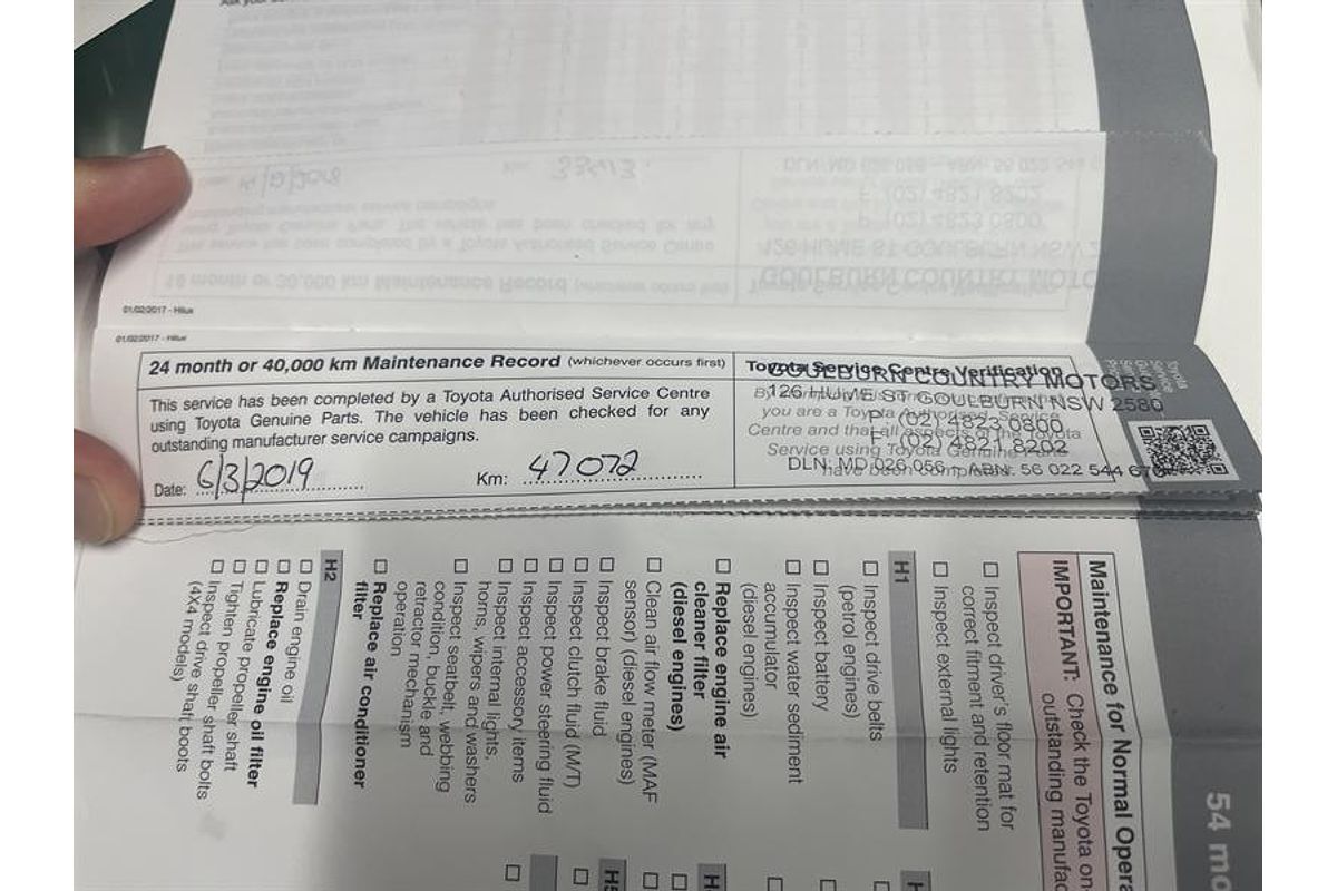 2017 Toyota Hilux SR GUN126R 4X4