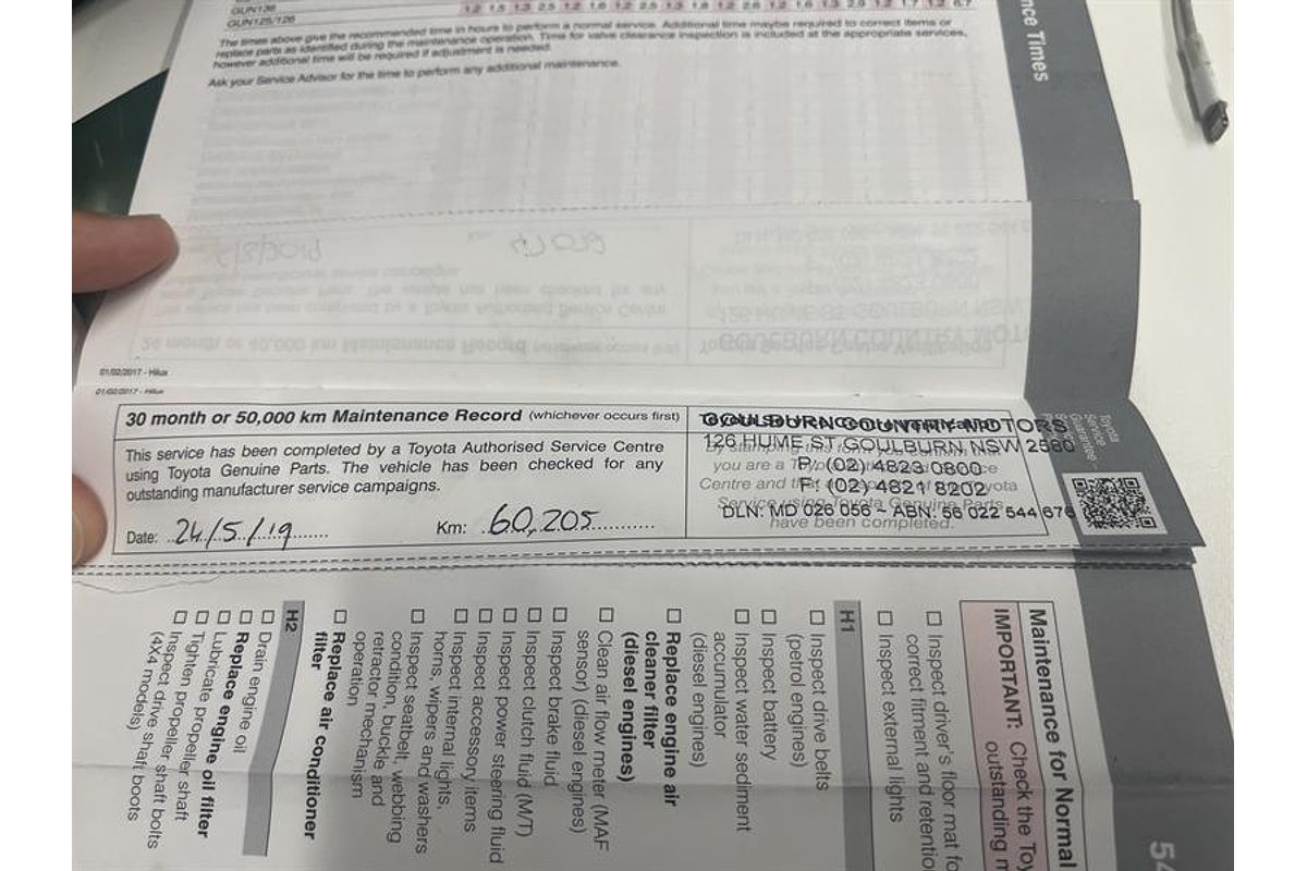 2017 Toyota Hilux SR GUN126R 4X4