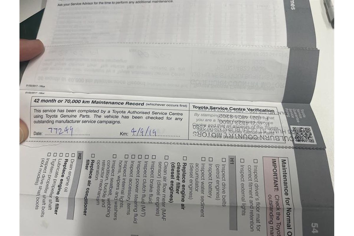 2017 Toyota Hilux SR GUN126R 4X4