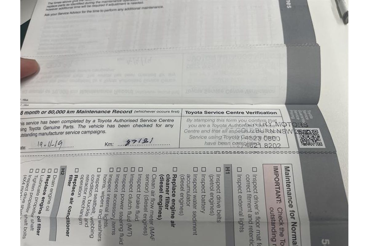 2017 Toyota Hilux SR GUN126R 4X4