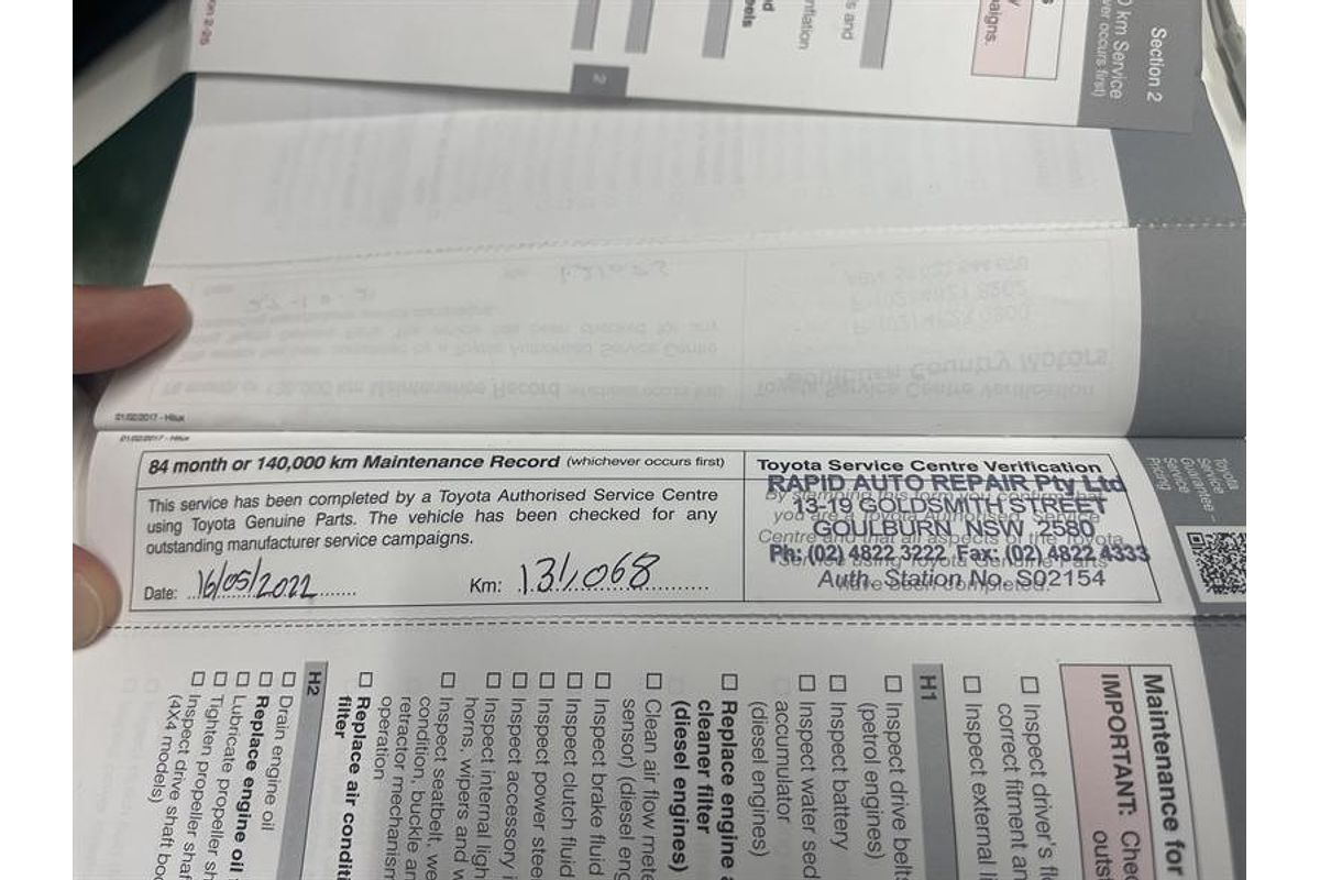 2017 Toyota Hilux SR GUN126R 4X4