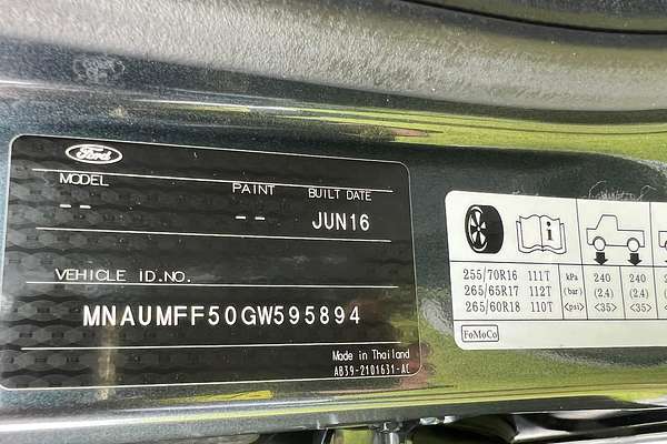 2016 Ford Ranger Wildtrak PX MkII 4X4 3.2L