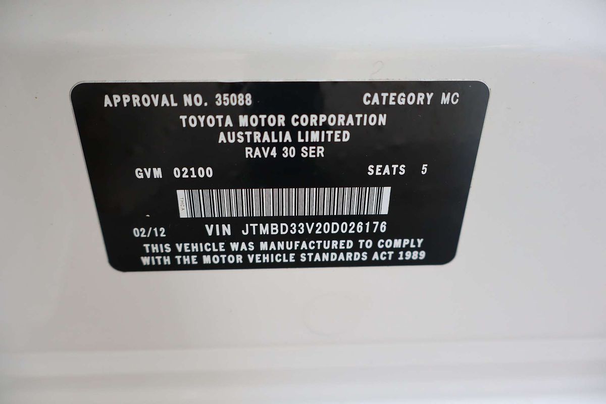 2012 Toyota RAV4 CV ACA33R