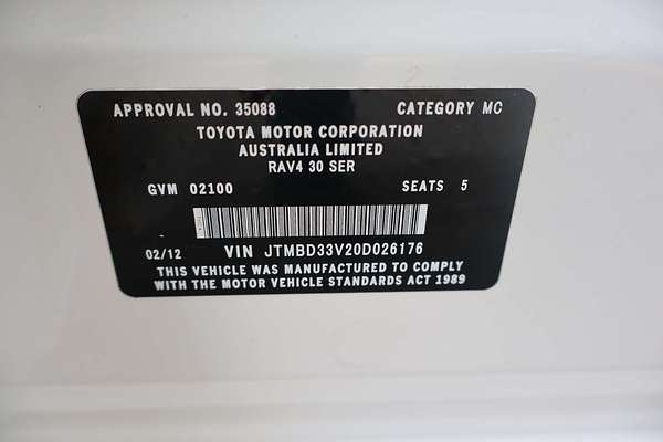 2012 Toyota RAV4 CV ACA33R