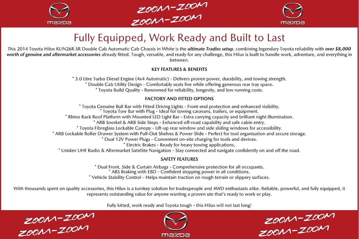 2014 Toyota Hilux SR KUN26R 4X4