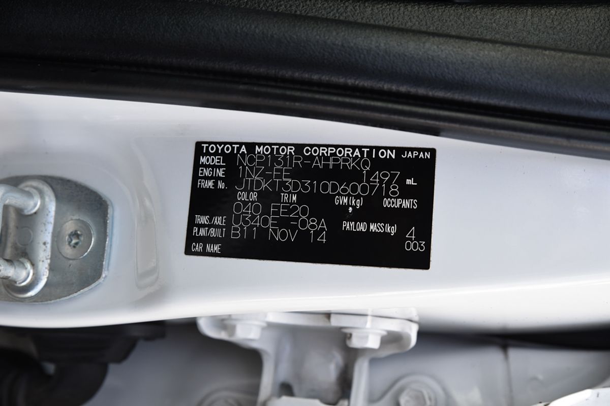 2014 Toyota Yaris SX NCP131R