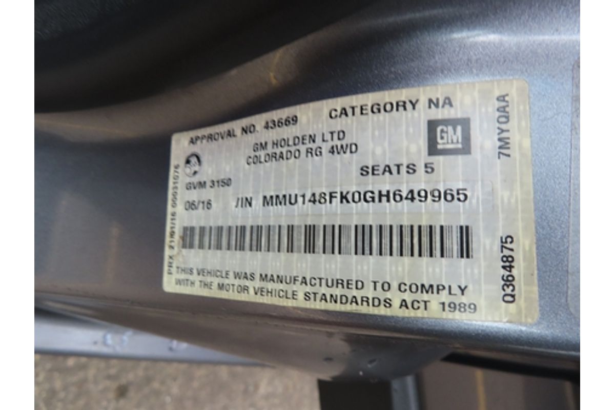 2016 Holden Colorado LS-X RG 4X4