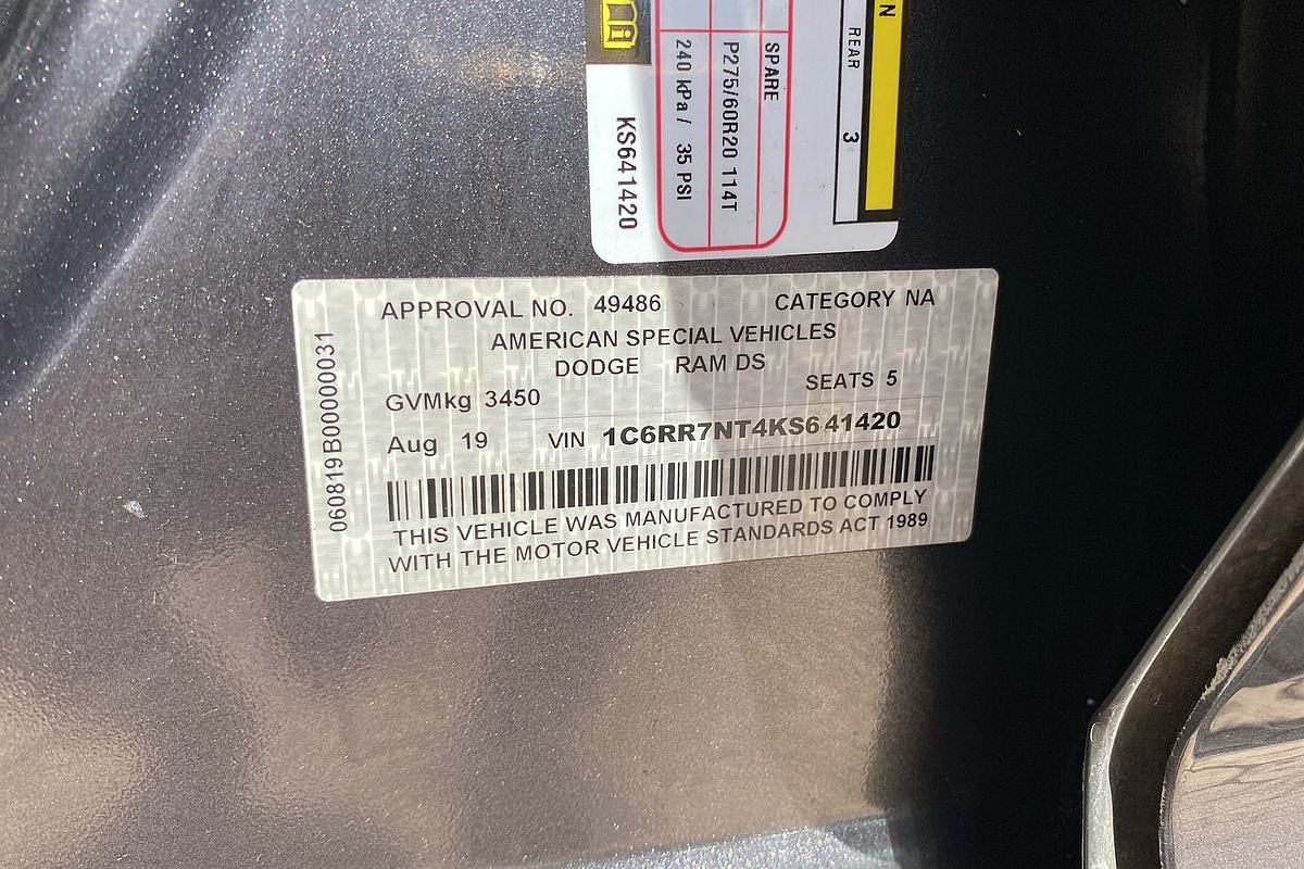 2019 RAM 1500 Laramie DS 4X4 SWB